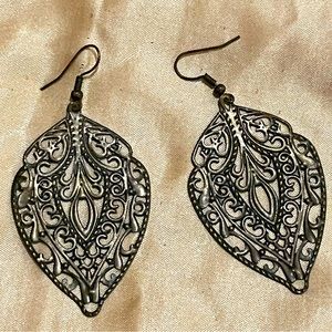 Charlotte Russe Bronze Leaf Earrings